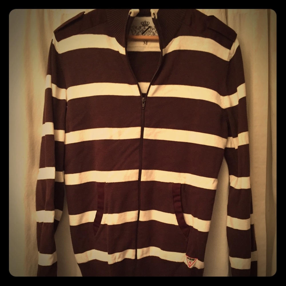 Guess full zip shirt pockets and epaulets